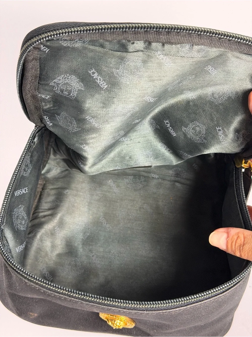Gianni Versace Vintage Cosmetic Leather Bag